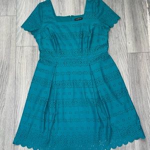 Lane Bryant teal midi dress with cutouts